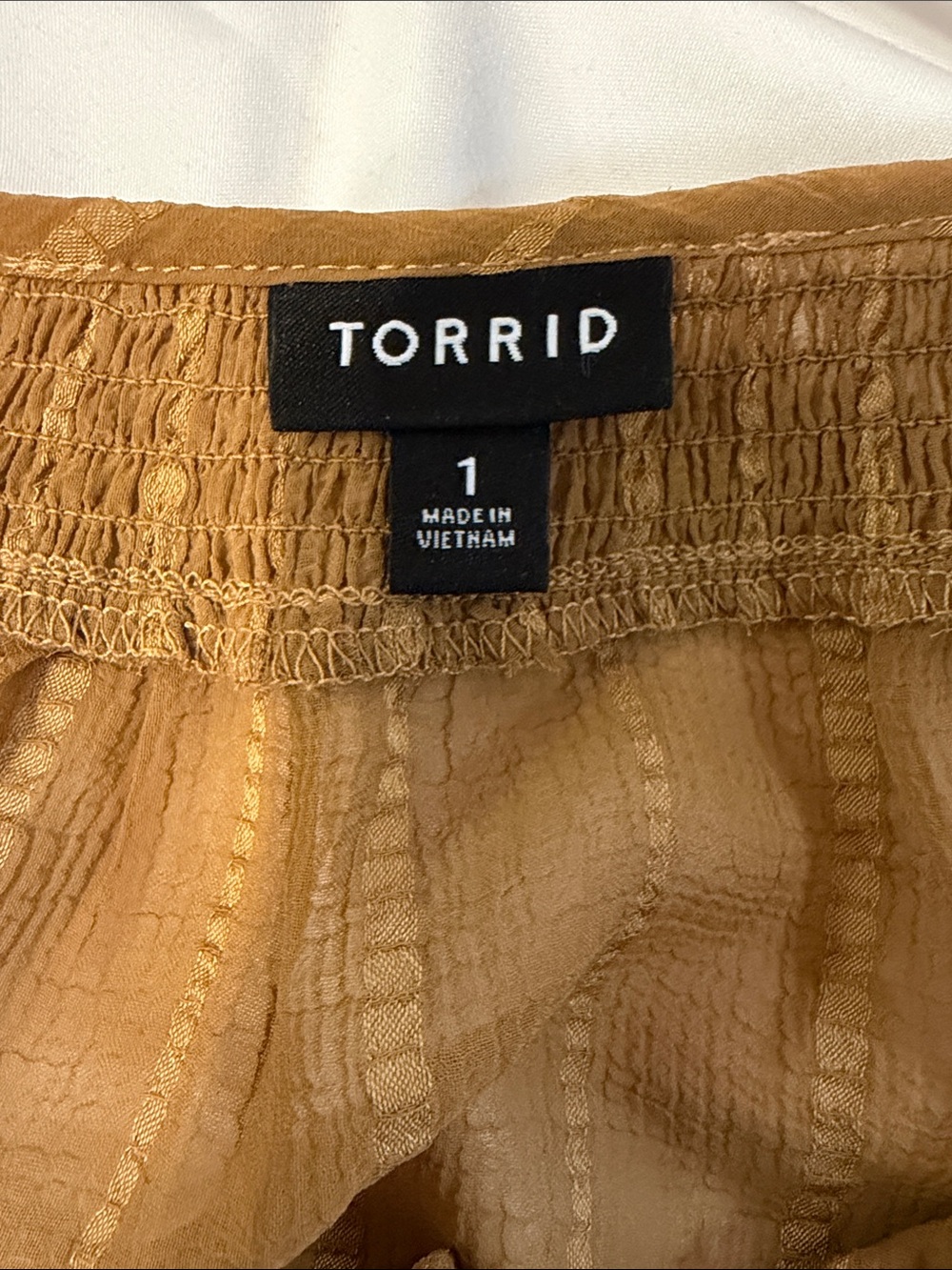 torrid Mustard Peasant Tunic with Tie Neck (Sheer) - Picture 2 of 2